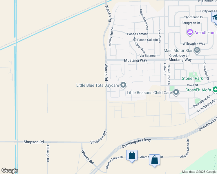 map of restaurants, bars, coffee shops, grocery stores, and more near 28012 Warren Road in Hemet
