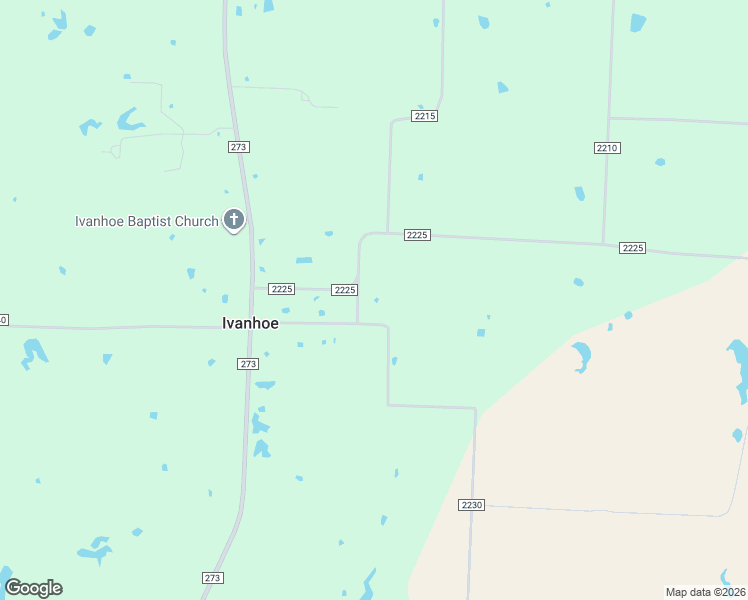map of restaurants, bars, coffee shops, grocery stores, and more near 236 County Road 2226 in Ivanhoe