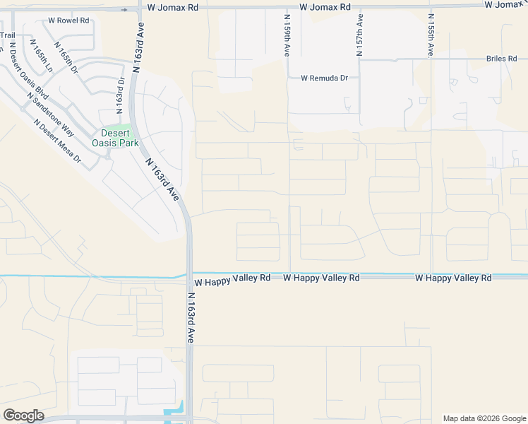 map of restaurants, bars, coffee shops, grocery stores, and more near 25815 North 163rd Avenue in Surprise