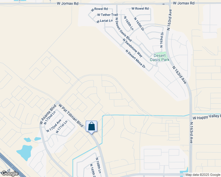 map of restaurants, bars, coffee shops, grocery stores, and more near 25690 North Desert Mesa Drive in Surprise