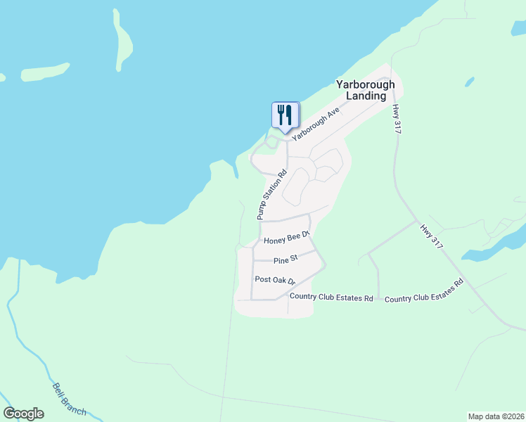 map of restaurants, bars, coffee shops, grocery stores, and more near 250 Pump Station Road in Ashdown