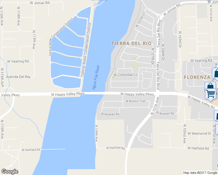 map of restaurants, bars, coffee shops, grocery stores, and more near 25406 North 108th Lane in Peoria