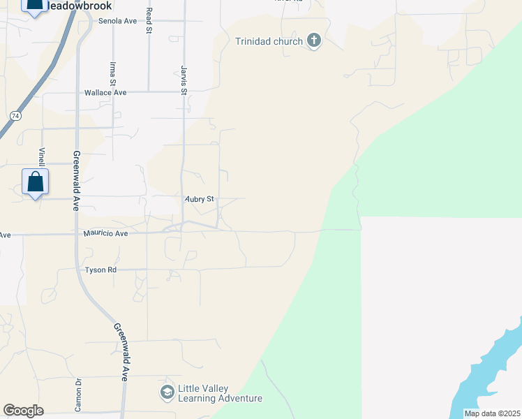 map of restaurants, bars, coffee shops, grocery stores, and more near Garfield Road in Riverside County