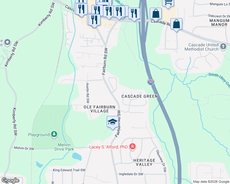 map of restaurants, bars, coffee shops, grocery stores, and more near in South Fulton