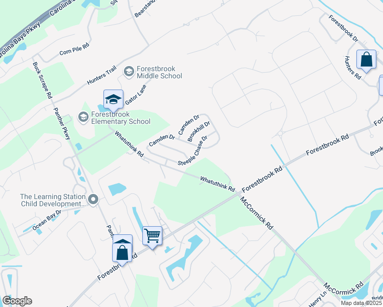 map of restaurants, bars, coffee shops, grocery stores, and more near 4109 Steeple Chase Drive in Myrtle Beach