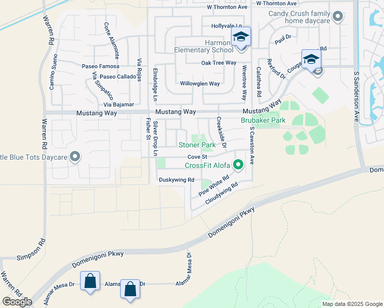 map of restaurants, bars, coffee shops, grocery stores, and more near 4630 Cove Street in Hemet