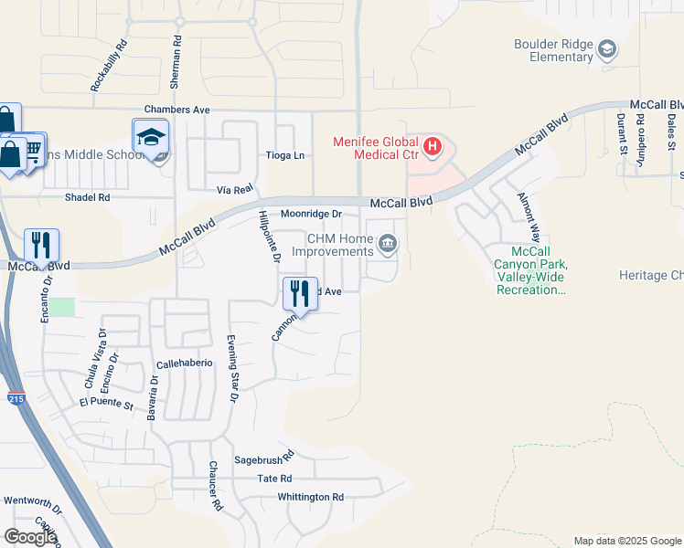 map of restaurants, bars, coffee shops, grocery stores, and more near 27971 Red Dawn Drive in Menifee