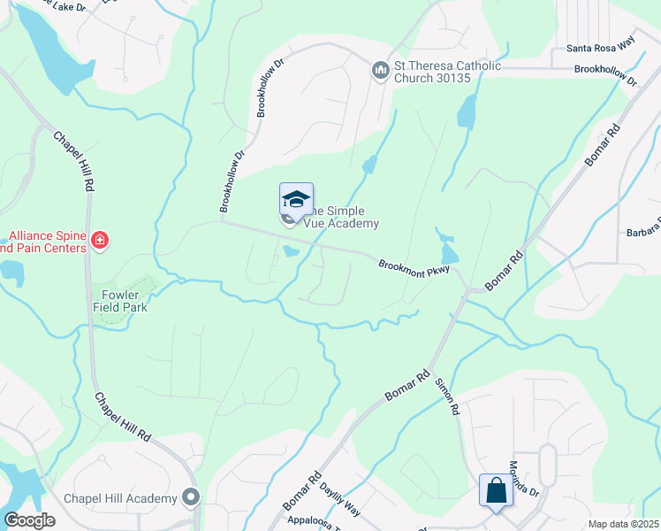 map of restaurants, bars, coffee shops, grocery stores, and more near 4120 Chapel Hill Reserve in Douglasville