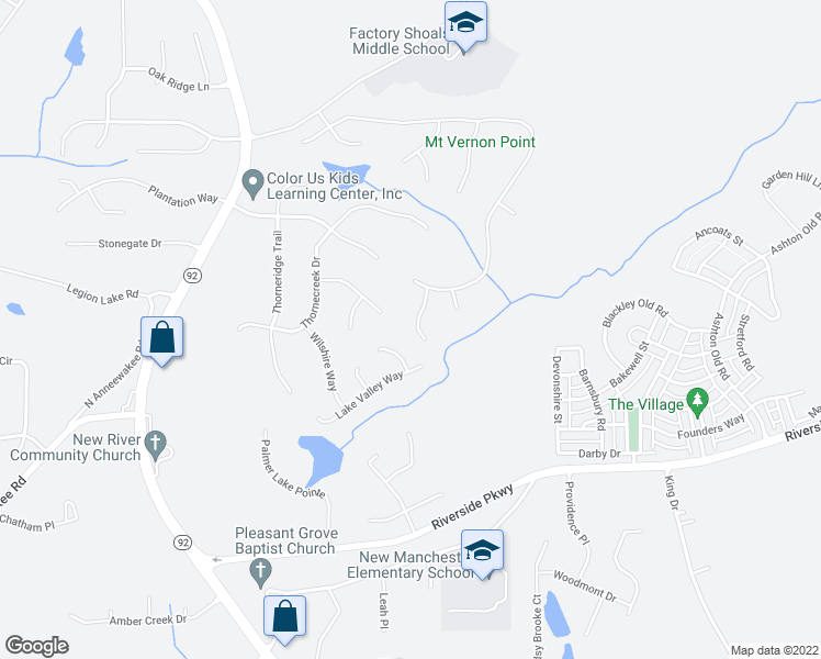 map of restaurants, bars, coffee shops, grocery stores, and more near 3357 Surveyor Court in Douglasville