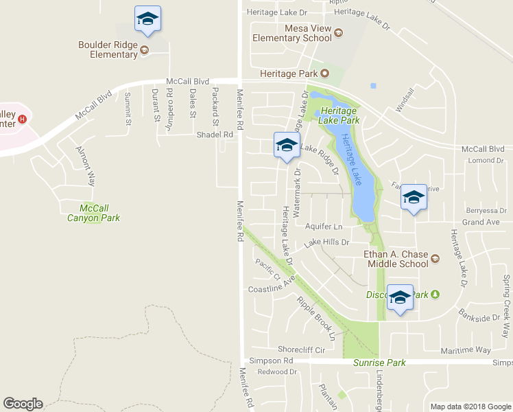 map of restaurants, bars, coffee shops, grocery stores, and more near 29078 Light Sails Court in Menifee
