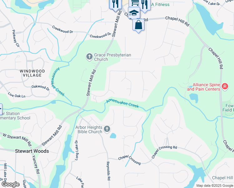 map of restaurants, bars, coffee shops, grocery stores, and more near 9880 Milton Court in Douglasville