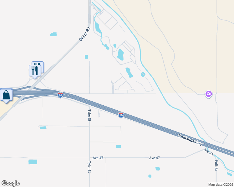 map of restaurants, bars, coffee shops, grocery stores, and more near 85985 Vista Del Norte in Coachella