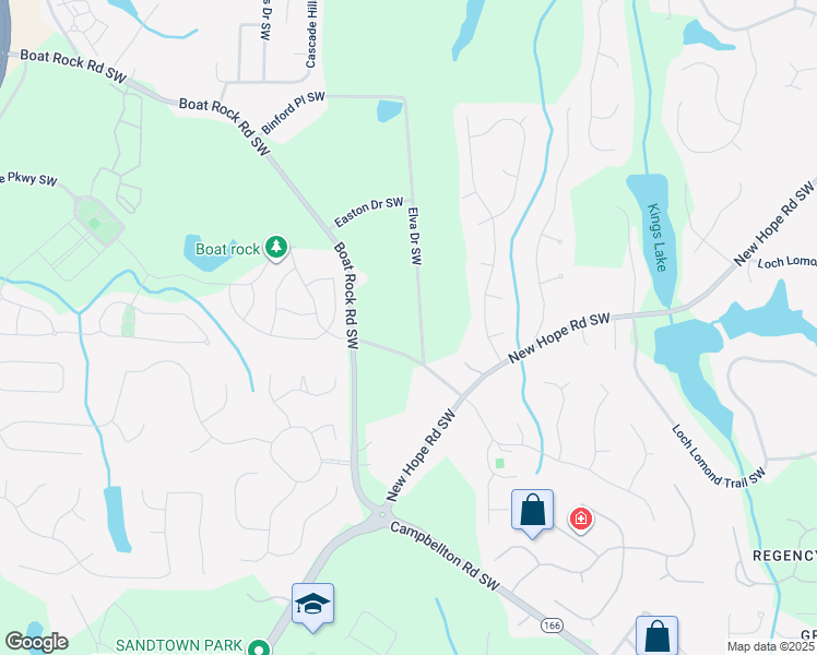 map of restaurants, bars, coffee shops, grocery stores, and more near 1450 Elva Drive Southwest in Atlanta