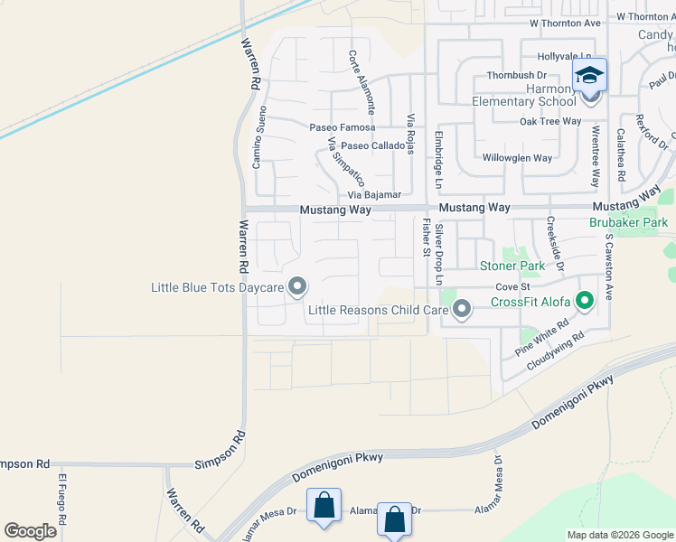 map of restaurants, bars, coffee shops, grocery stores, and more near 5222 Chaps Way in Hemet