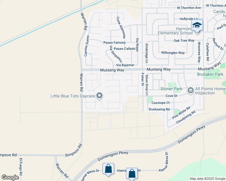 map of restaurants, bars, coffee shops, grocery stores, and more near 5222 Chaps Way in Hemet