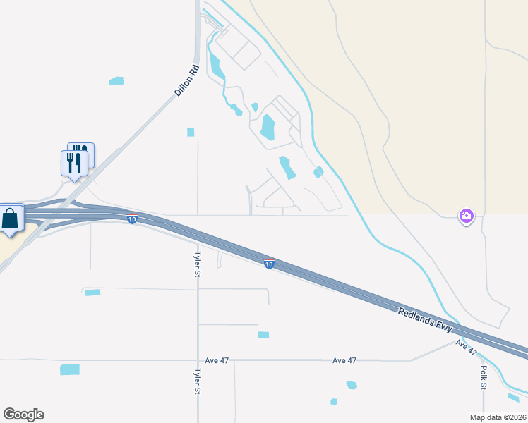 map of restaurants, bars, coffee shops, grocery stores, and more near 86155 Pinot Noir Lane in Coachella