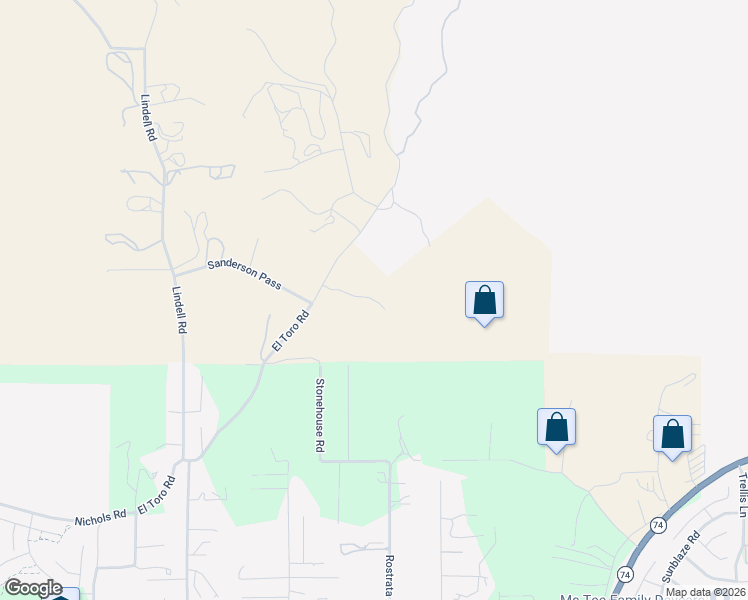 map of restaurants, bars, coffee shops, grocery stores, and more near 18600 Chippewa Road in Lake Elsinore