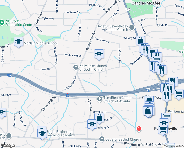 map of restaurants, bars, coffee shops, grocery stores, and more near 754 Auguste Avenue in Decatur