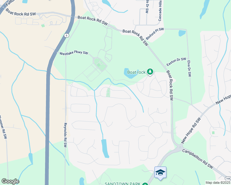 map of restaurants, bars, coffee shops, grocery stores, and more near 5380 Stone Cove Drive Southwest in Atlanta