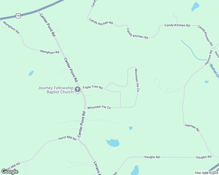 map of restaurants, bars, coffee shops, grocery stores, and more near 582 Mountain View Circle in Bremen