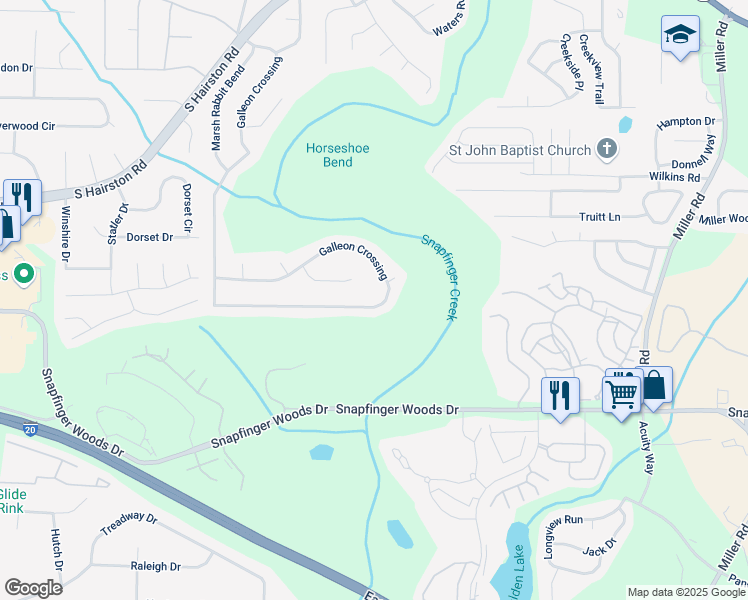 map of restaurants, bars, coffee shops, grocery stores, and more near 5080 Galleon Crossing in Decatur