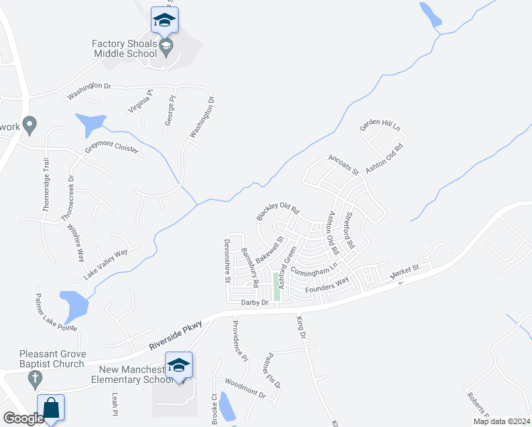 map of restaurants, bars, coffee shops, grocery stores, and more near 3240 Blackley Old Road in Douglasville