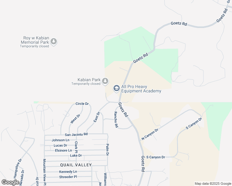 map of restaurants, bars, coffee shops, grocery stores, and more near 27875 Goetz Road in Canyon Lake