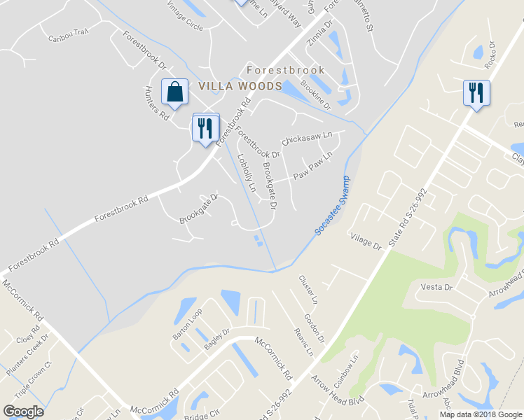 map of restaurants, bars, coffee shops, grocery stores, and more near 806 Knobcone Court in Myrtle Beach