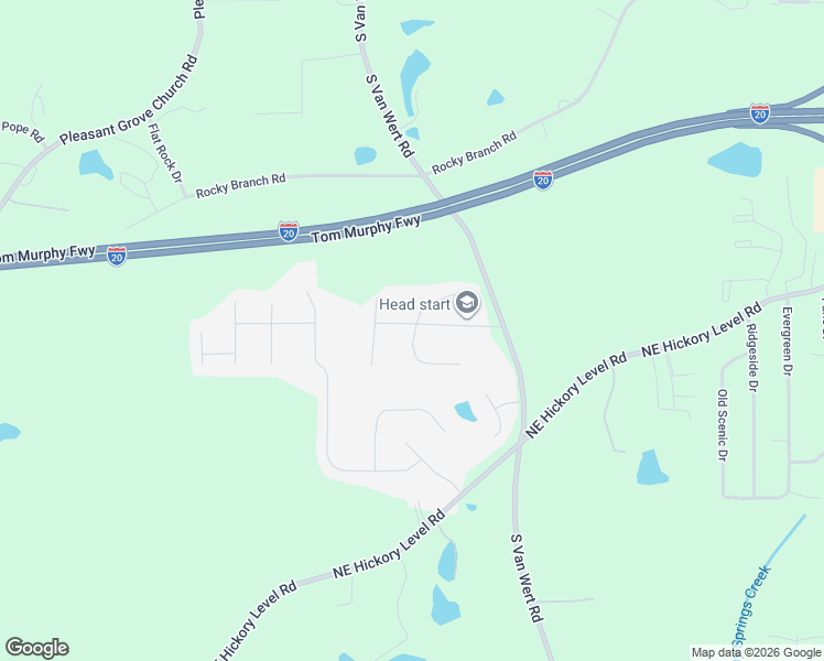 map of restaurants, bars, coffee shops, grocery stores, and more near 102 Oak Place in Villa Rica