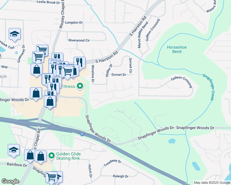 map of restaurants, bars, coffee shops, grocery stores, and more near 4469 Wellington Terrace in Decatur