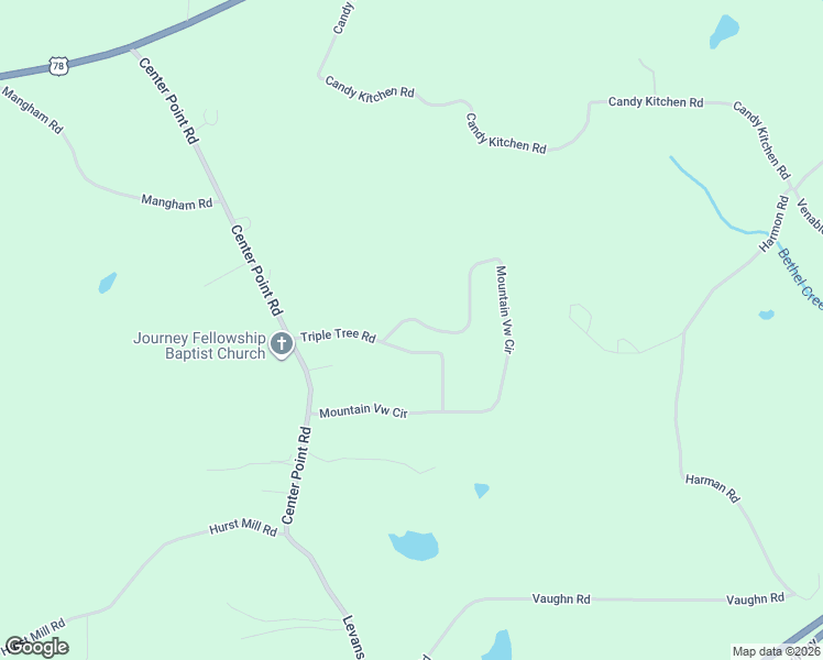 map of restaurants, bars, coffee shops, grocery stores, and more near 582 Mountain View Circle in Bremen