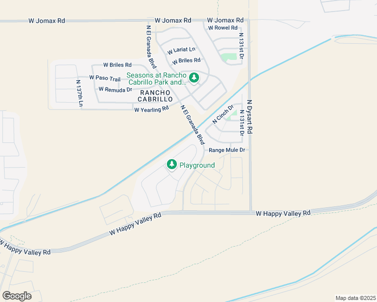 map of restaurants, bars, coffee shops, grocery stores, and more near 13408 West Range Mule Drive in Peoria
