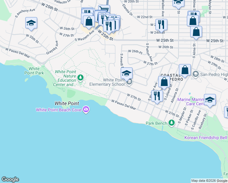 map of restaurants, bars, coffee shops, grocery stores, and more near 3706 South Weymouth Avenue in Los Angeles