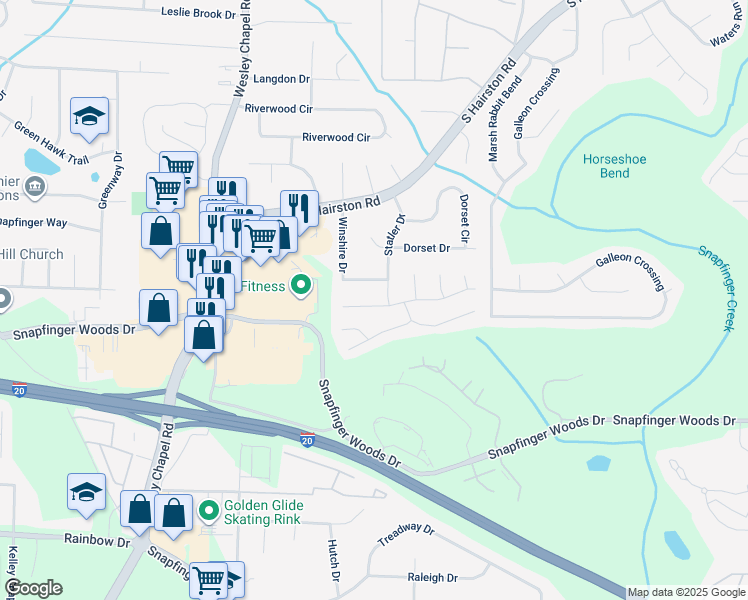 map of restaurants, bars, coffee shops, grocery stores, and more near 4428 Wellington Terrace in Decatur