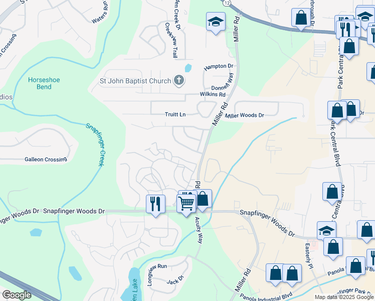 map of restaurants, bars, coffee shops, grocery stores, and more near 4973 Windsor Downs Lane in Decatur