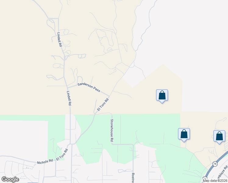 map of restaurants, bars, coffee shops, grocery stores, and more near 18600 Chippewa Road in Lake Elsinore