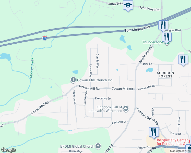 map of restaurants, bars, coffee shops, grocery stores, and more near 6515 Short Drive in Winston