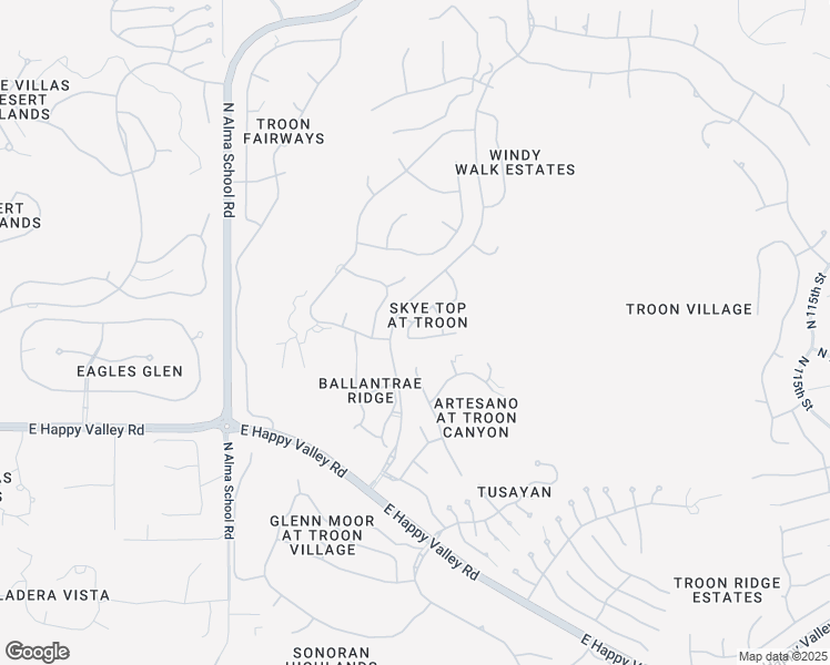 map of restaurants, bars, coffee shops, grocery stores, and more near 25555 North Windy Walk Drive in Scottsdale