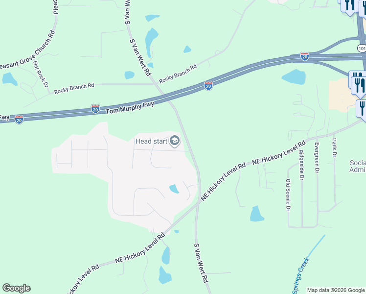 map of restaurants, bars, coffee shops, grocery stores, and more near 11 Oak Walk in Villa Rica