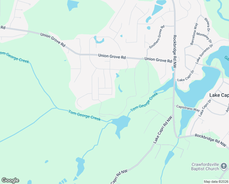 map of restaurants, bars, coffee shops, grocery stores, and more near 2452 Hanover Woods Road in Lithonia