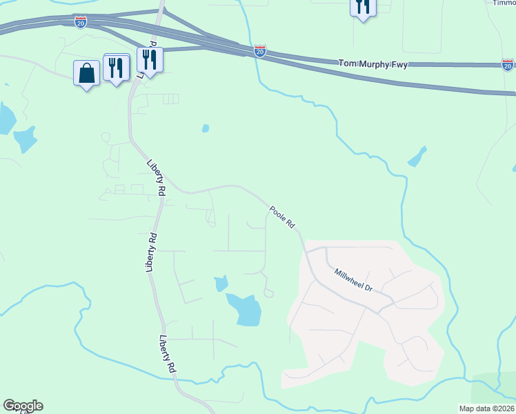 map of restaurants, bars, coffee shops, grocery stores, and more near 3085 Waterplace Cove in Villa Rica