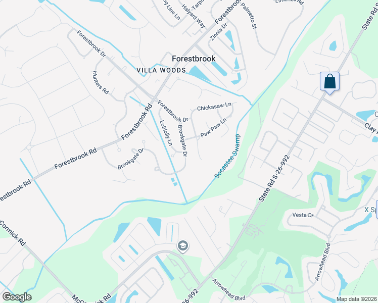 map of restaurants, bars, coffee shops, grocery stores, and more near 157 Brookgate Drive in Myrtle Beach