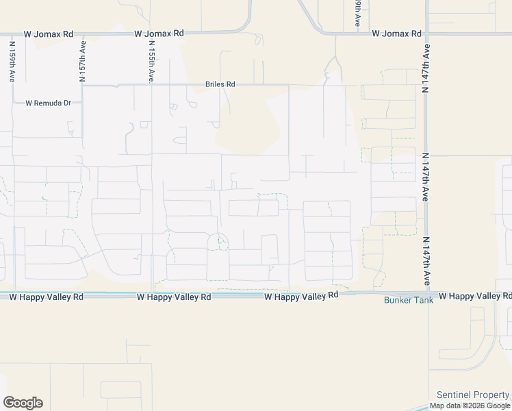 map of restaurants, bars, coffee shops, grocery stores, and more near 25612 North 151st Avenue in Surprise