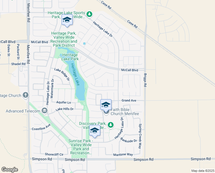 map of restaurants, bars, coffee shops, grocery stores, and more near 29657 Far Shore Drive in Menifee
