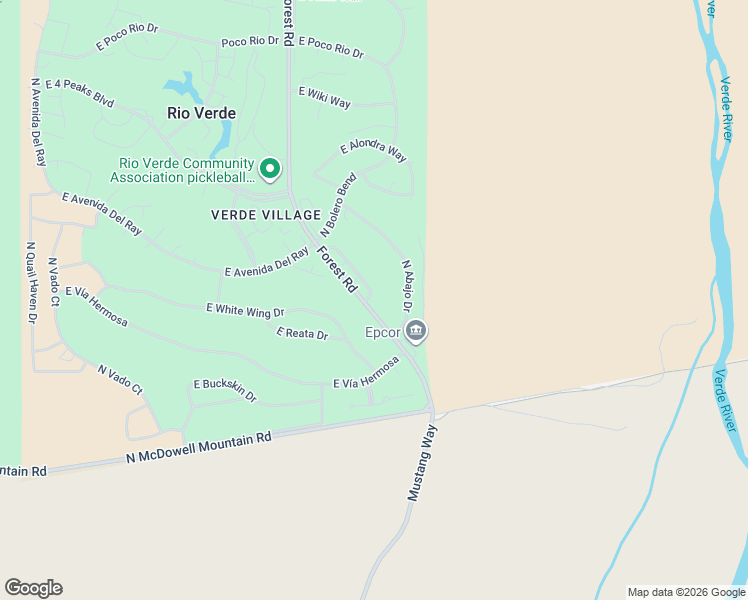 map of restaurants, bars, coffee shops, grocery stores, and more near 13 North Apartment in Rio Verde