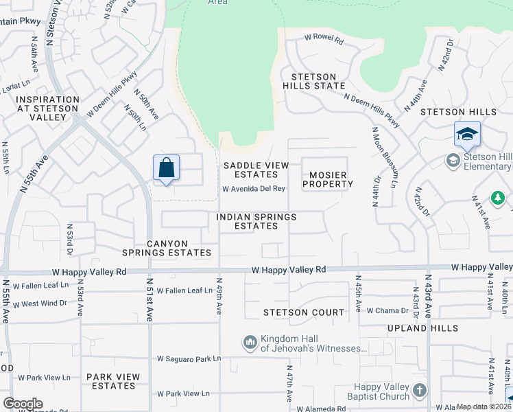 map of restaurants, bars, coffee shops, grocery stores, and more near 25226 North 47th Drive in Phoenix