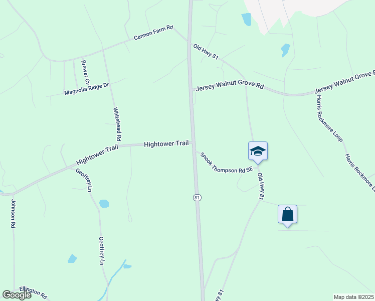 map of restaurants, bars, coffee shops, grocery stores, and more near 0 Highway 81 in Oxford