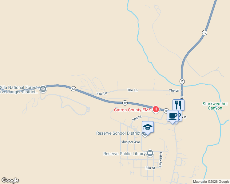 map of restaurants, bars, coffee shops, grocery stores, and more near 58 The Lane in Reserve