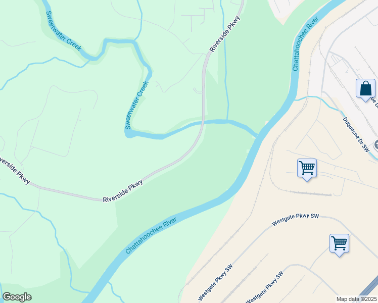 map of restaurants, bars, coffee shops, grocery stores, and more near 1724 Lower River Road in Douglasville