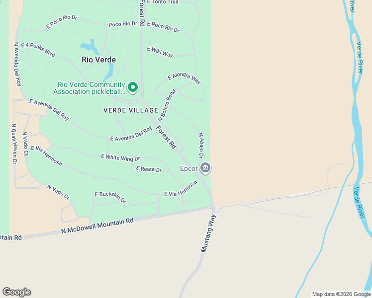map of restaurants, bars, coffee shops, grocery stores, and more near 25224 North Abajo Drive in Rio Verde